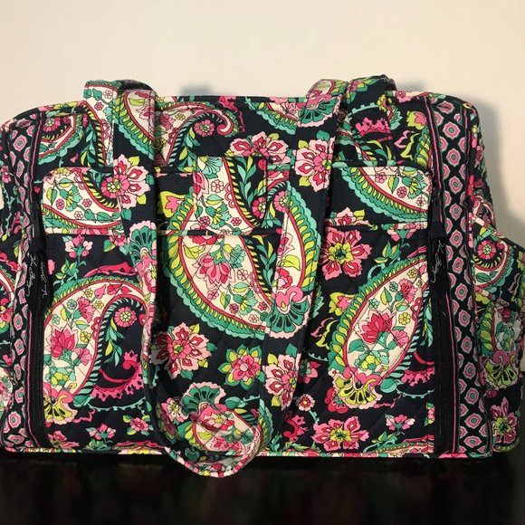 Make a Change Baby Bag - Blue/Pink Paisley Print - Picture 1 of 4